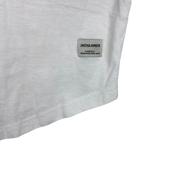 Jack Jones Men's White Organic Cotton Noa Basic Long Fit Crew Neck T Shirt US XL - Picture 6 of 7